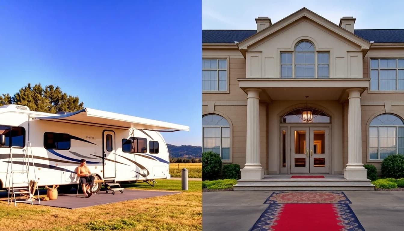 RV camping compared to hotel stays for events