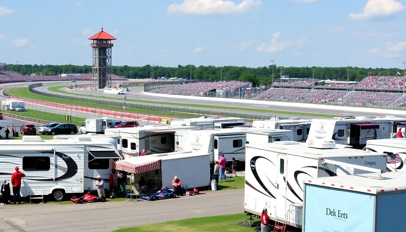 RV camping at Indianapolis Motor Speedway for the Indy 500