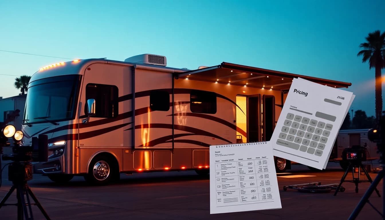 Star wagon production trailer on a film location